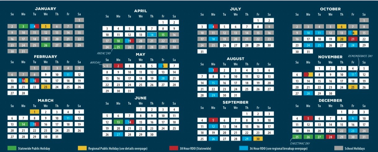 2022 RDO CALENDAR